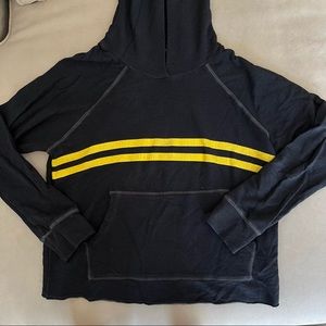 Sundry Black Hoodie with Yellow Stripes